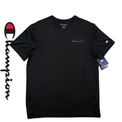 챔피온 남성 스포츠 메쉬 라운드 반팔티 T5704 블랙 트레이닝 티셔츠 가슴 프린트 로고 의류 [Champion MEN'S Sport T-Shirt] 남자 명품 쇼핑몰 예남 YENAM